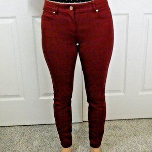 Burgundy Jeans White House Black Market Slim Legs Office Work School Size 0